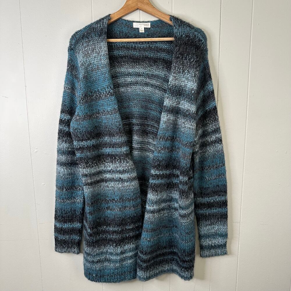 Kenar Woman 1X Chunky Knit Cardigan Sweater Wool Alpaca Blend Space Dye Cabin